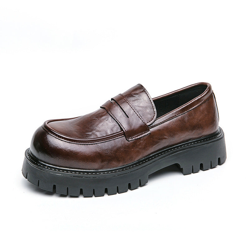British Style Business Formal Wear Leisure Slip-on Trendy Shoes Brown - D&A