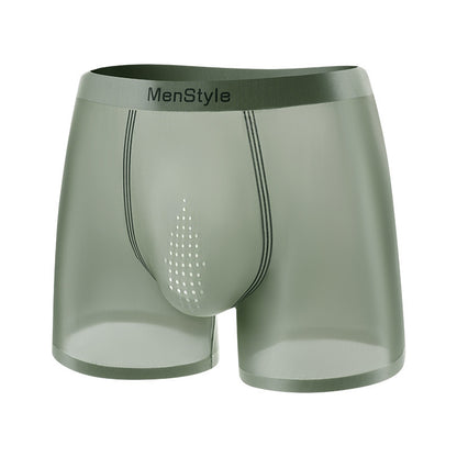 Satin Ice Silk Breathable Single-layer Bottom Crotch Seamless Boxers - D&A
