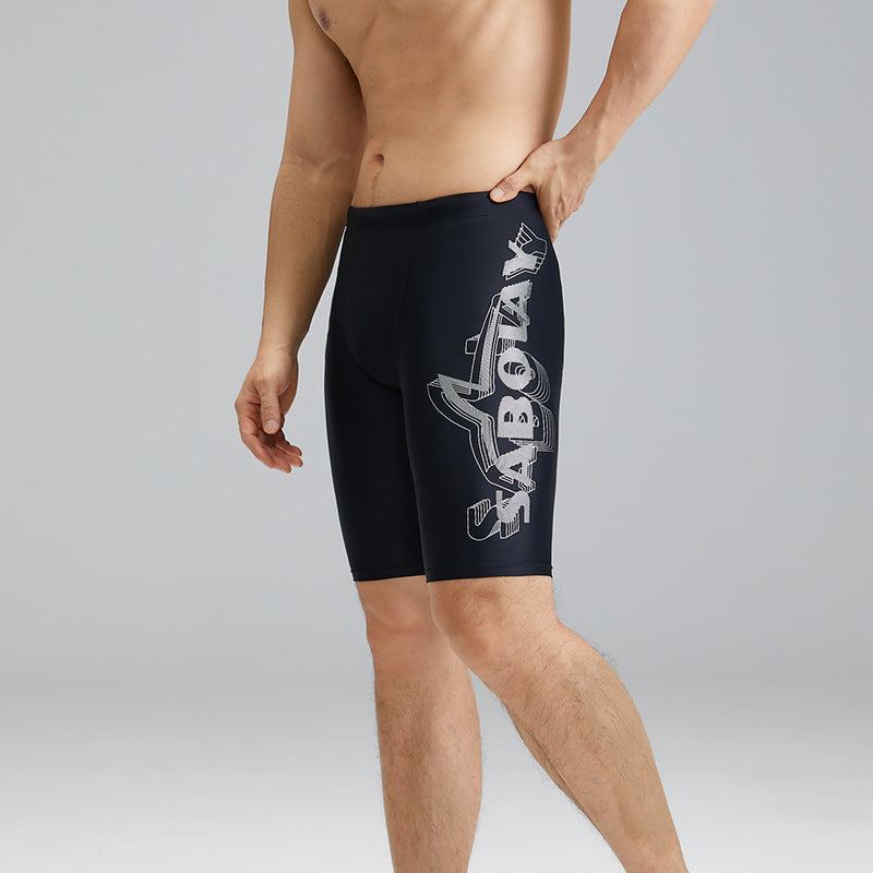 Adult Tight Breathable Nylon Men's Swimming Trunks Black Swimming Trunks - D&A