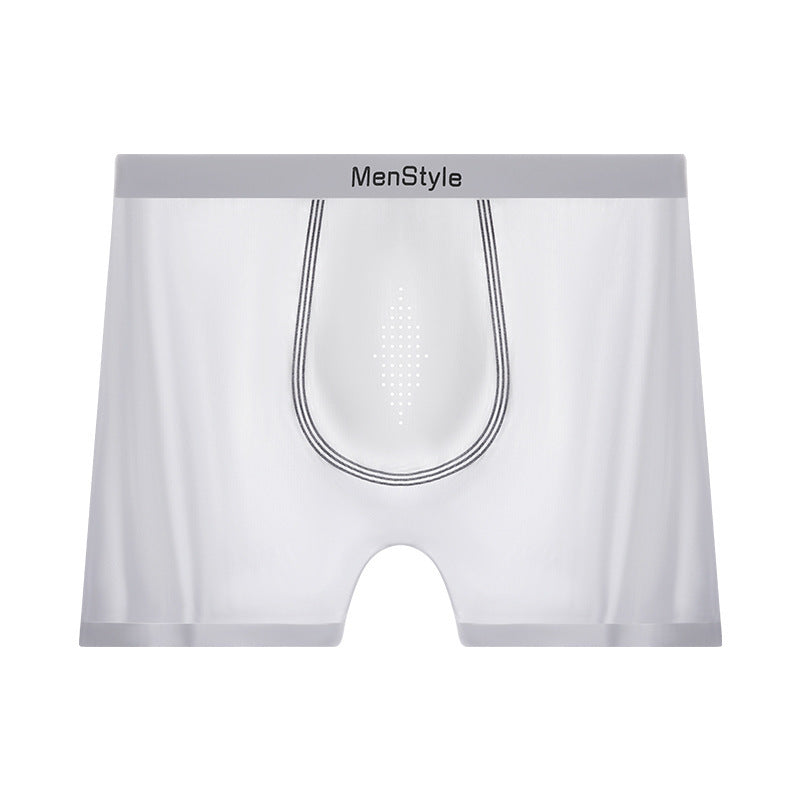 Satin Ice Silk Breathable Single-layer Bottom Crotch Seamless Boxers - D&A