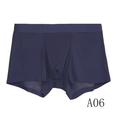 Men's Fashion Ultra-thin Summer Ice Silk Underwear Dark Blue - D&A