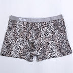 Men's Large Size Loose Leopard Print Comfortable Loose Underwear Leopard Gray - D&A