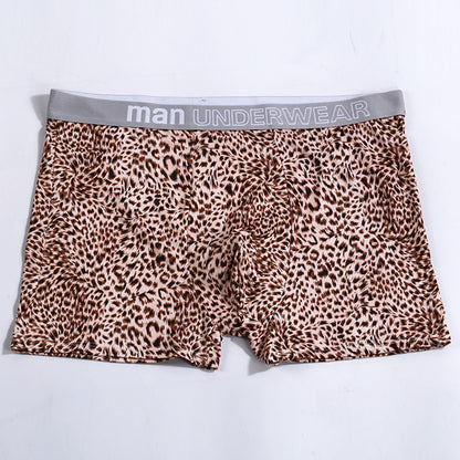 Men's Large Size Loose Leopard Print Comfortable Loose Underwear Leopard Print Yellow - D&A