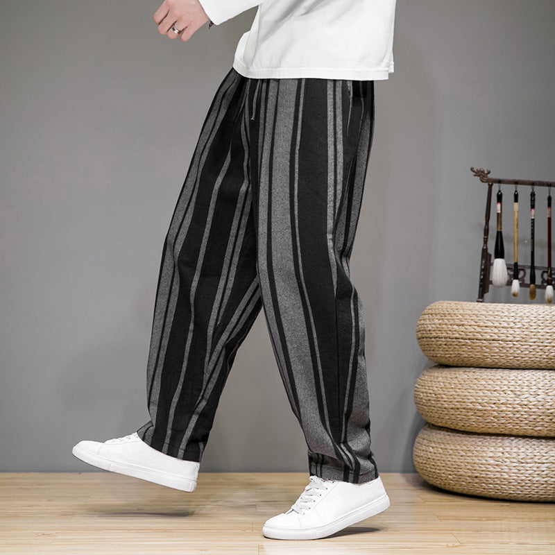 Bold Stripes Wide Men's Casual Pants - D&A