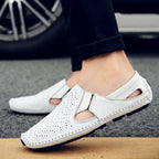 Fashion Men's Closed Toe Casual Breathable Sandals 8503 White - D&A