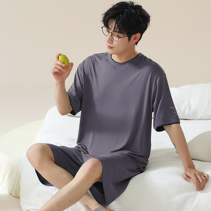 Short Sleeve Cool Wearable Ice Silk Homewear A25474 - D&A
