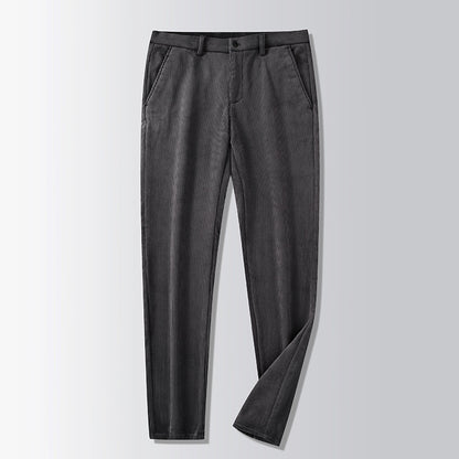 British Retro Middle-aged And Elderly Striped Pants Dark Gray - D&A