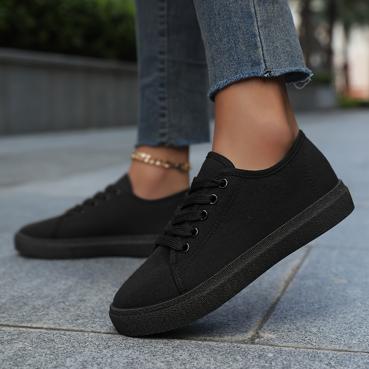 Canvas Shoes Soft Bottom Couple Plus Size Men And Women Black - D&A