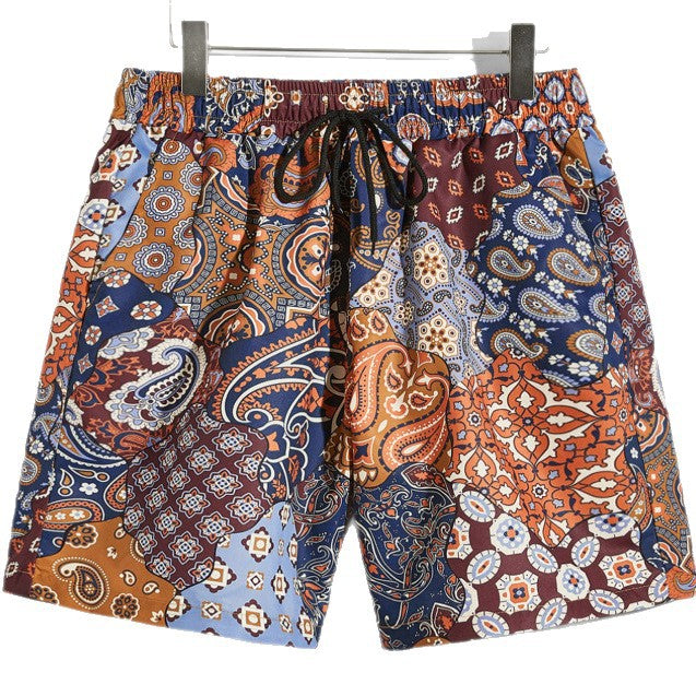 Men's Pocket Decorative Four-sided Stretch 3d Printed Thin Youth Casual Shorts Multicolor - D&A