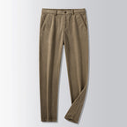 British Retro Middle-aged And Elderly Striped Pants Khaki - D&A
