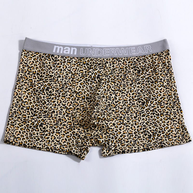 Men's Large Size Loose Leopard Print Comfortable Loose Underwear Leopard Yellow - D&A