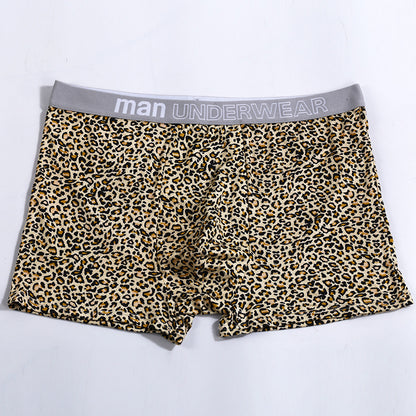 Men's Large Size Loose Leopard Print Comfortable Loose Underwear Leopard Yellow - D&A