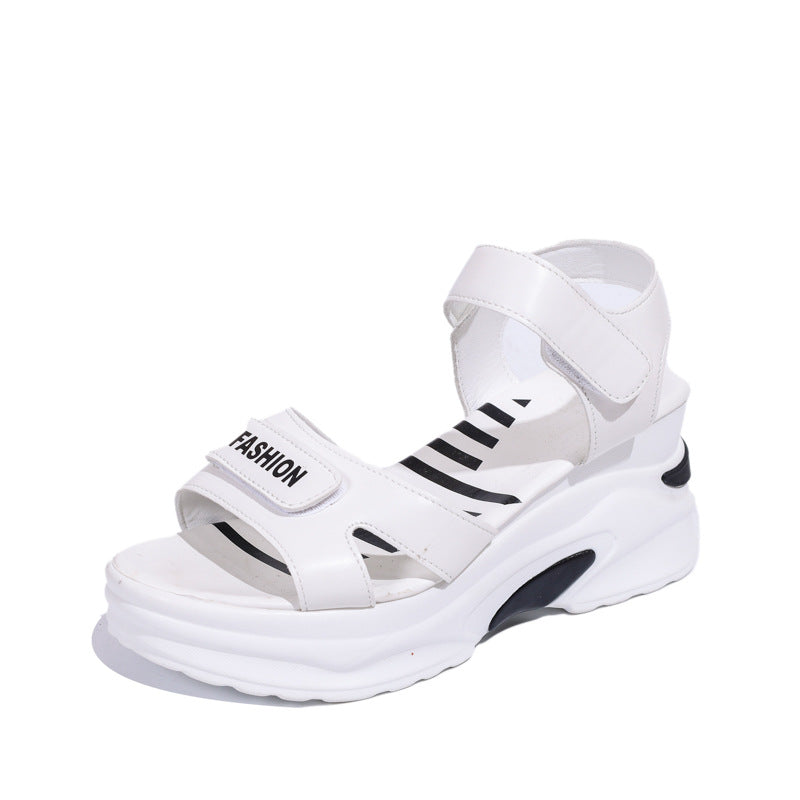 Small Muffin Platform Sports Beach Shoes Beige - D&A