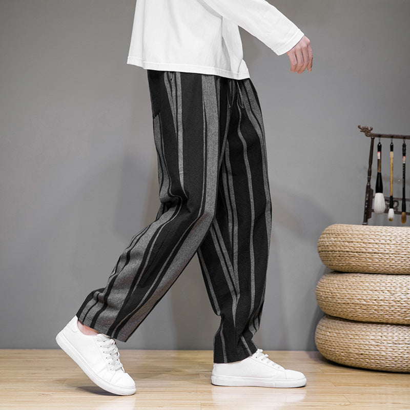 Bold Stripes Wide Men's Casual Pants - D&A