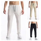 Silky Rib Fabric Casual Pants Baggy Straight Trousers - D&A