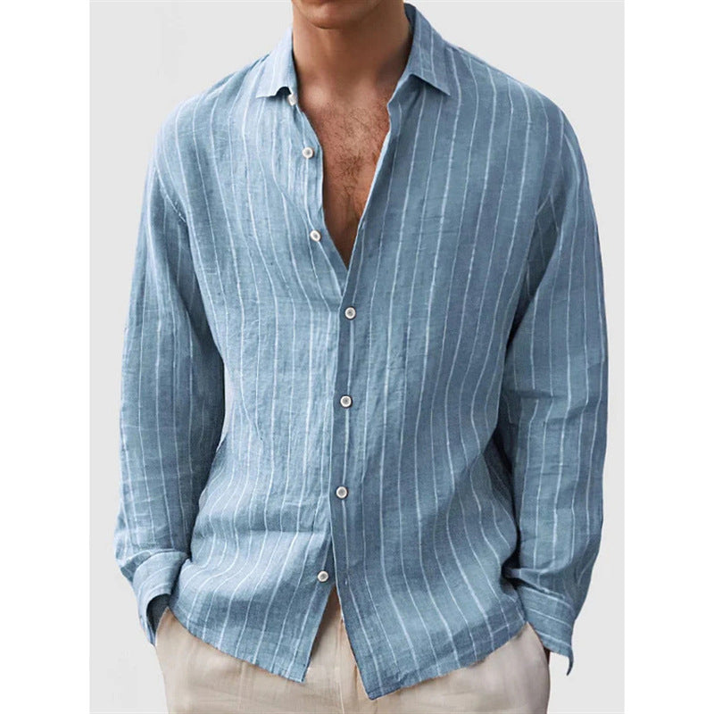 Long Sleeve Men's Shirt Striped Print PW231231108 - D&A
