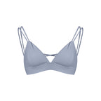 Women's Spaghetti Strap Bra Deep V Versatile Cross Sports Bra Gray - D&A