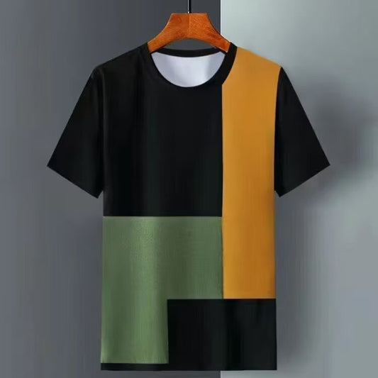 Summer Ice Silk Short Sleeve T-shirt Men - D&A