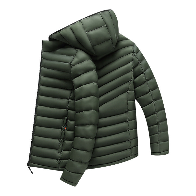 Men's Lightweight Down Cotton-padded Jacket Storage Rib Coat - D&A