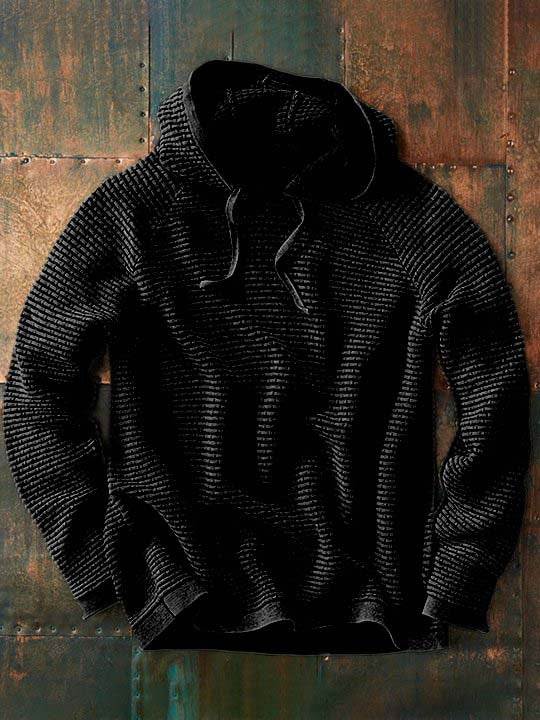 Loose Fashion Hooded Sweatshirt Black - D&A