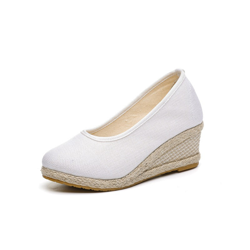 High Heel Women's Shoes Work Shoes Pointed Straw Pumps - D&A