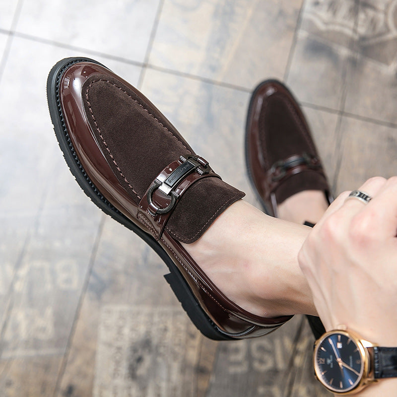 Pointed Casual Leather Shoes Men's Shoes 2619 Brown - D&A