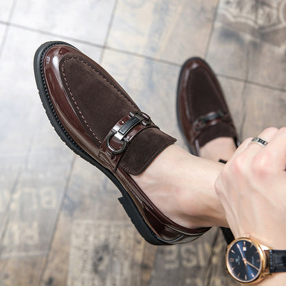 Pointed Casual Leather Shoes Men's Shoes 2619 Brown - D&A