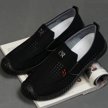 Old Beijing Cloth Shoes Summer Hollow Breathable Casual Black - D&A