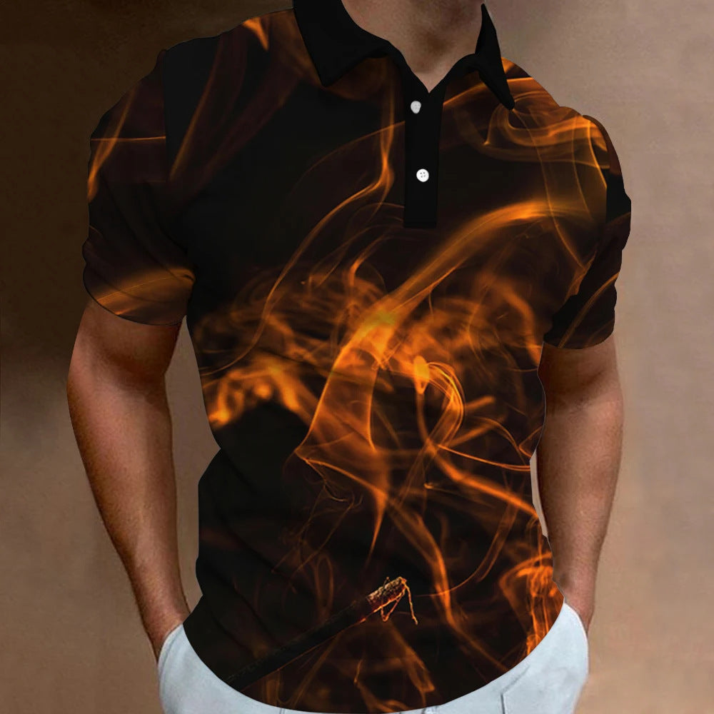 Men's Casual Loose Short Sleeves Plus Size Printed Aurora SLPL2686 - D&A