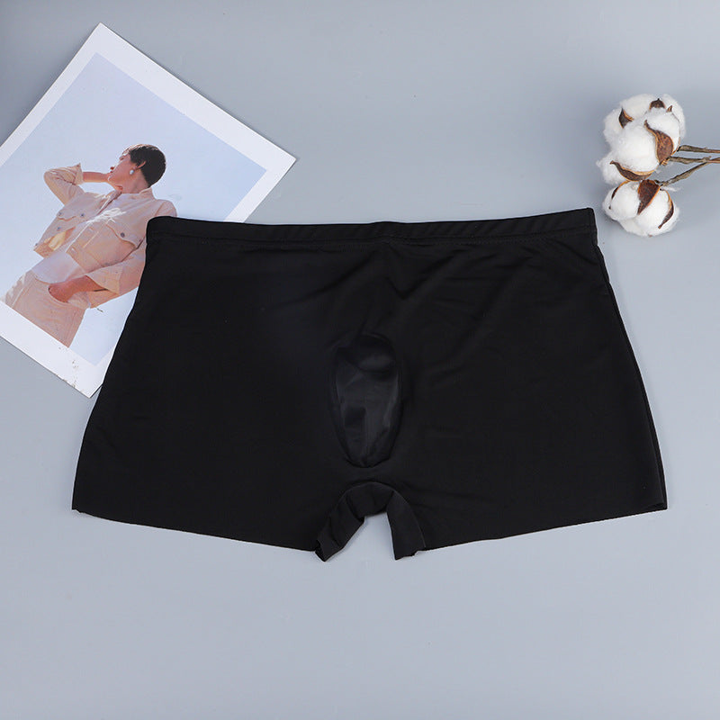 Men's Ultra-thin Seamless Boxers Black - D&A