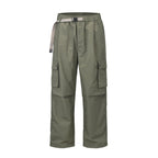 Large Pocket Paratrooper Pants Loose Wide Leg Drawstring Ankle-tied Casual Pants Army Green - D&A