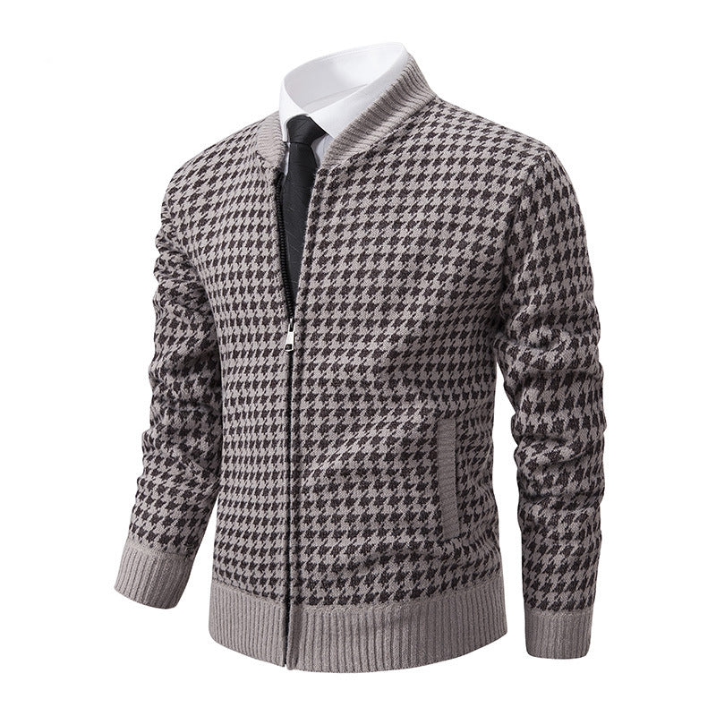 Men's Sweater Coat Cardigan Long Sleeve Knitted Thickened Warm - D&A