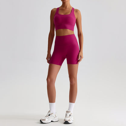 Fashion Sports Fitness Yoga Wear Suit Women 0197 Magenta Suit - D&A