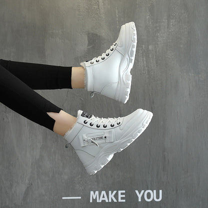 Korean Style Student All-matching Warm High-top Martin Boots - D&A
