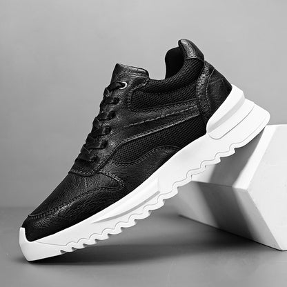Invisible Wedge Hidden Heel Men's Casual Sports Shoes Black - D&A
