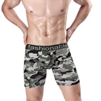 Men's Sports Lengthened Camouflage Printed Cotton Boxer Briefs - D&A