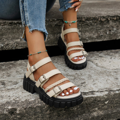 Women's Sponge Cake Thick-soled Open-toe Sandals - D&A