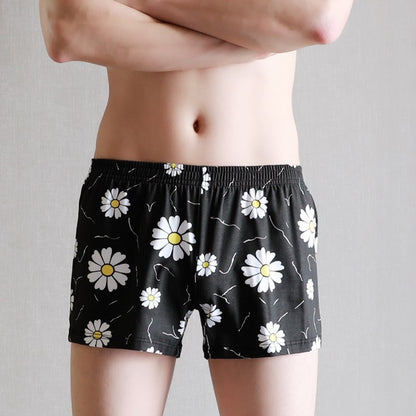Men's Cotton Underwear Loose Boxer Comfortable Black - D&A