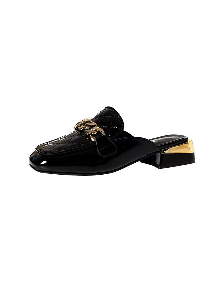 Women's Spring And Summer New Women's Shoes Mid Heel Toe Box Slippers - D&A