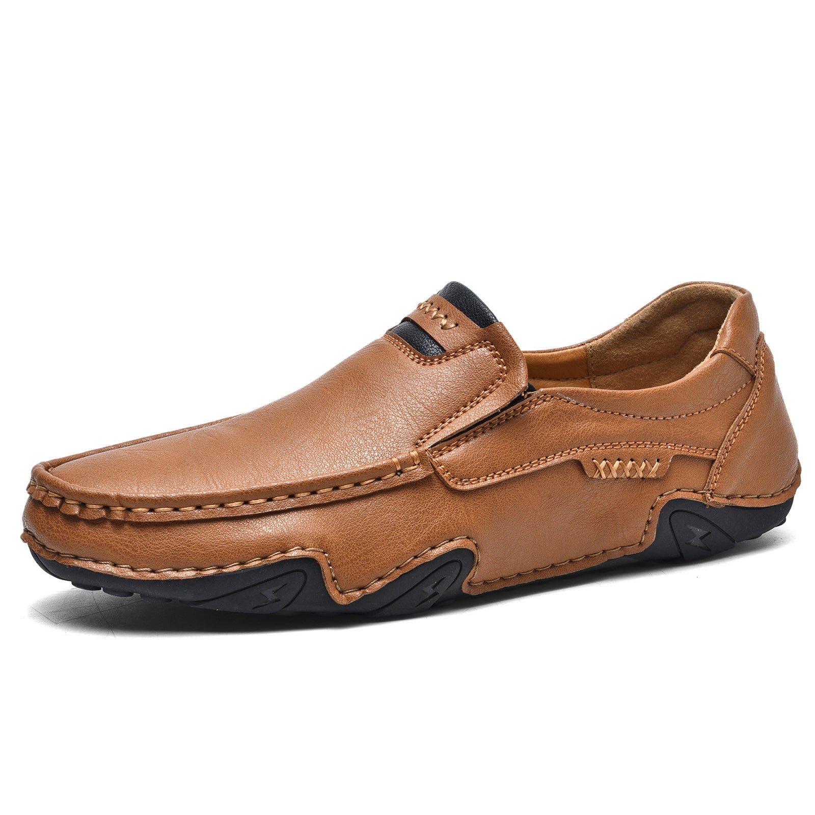 Outdoor Casual Shoes Slip-on Flat Leather Shoes - D&A