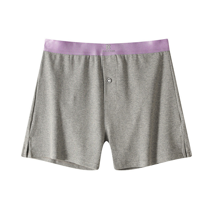 Men's Cotton Loose Boxer Shorts Plus Size Gray - D&A