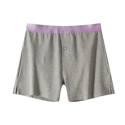 Men's Cotton Loose Boxer Shorts Plus Size Gray - D&A