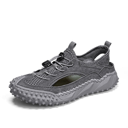 Men's Outerwear Sports Sandals Hole Non-slip Hollow Wading Shoes 8854 Gray - D&A