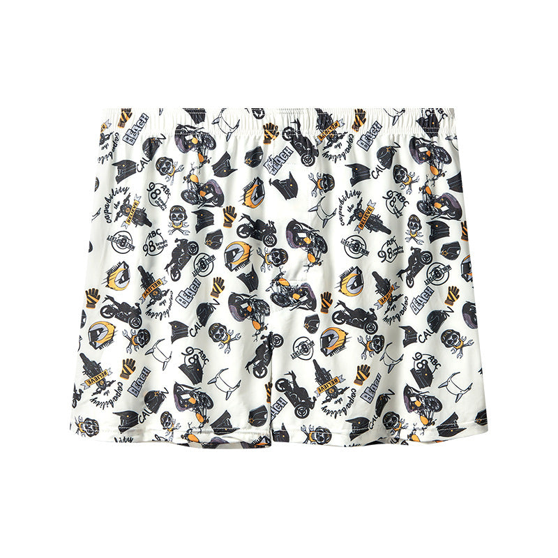 Men's Printed Ice Silk Underwear Fashion Trend Gray Yellow Knight - D&A