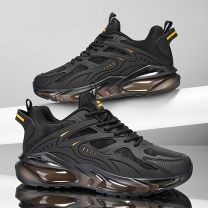 Men's Casual Sports Sneakers Comfortable Shock Absorbing Black - D&A