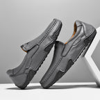 Outdoor Casual Shoes Slip-on Flat Leather Shoes - D&A