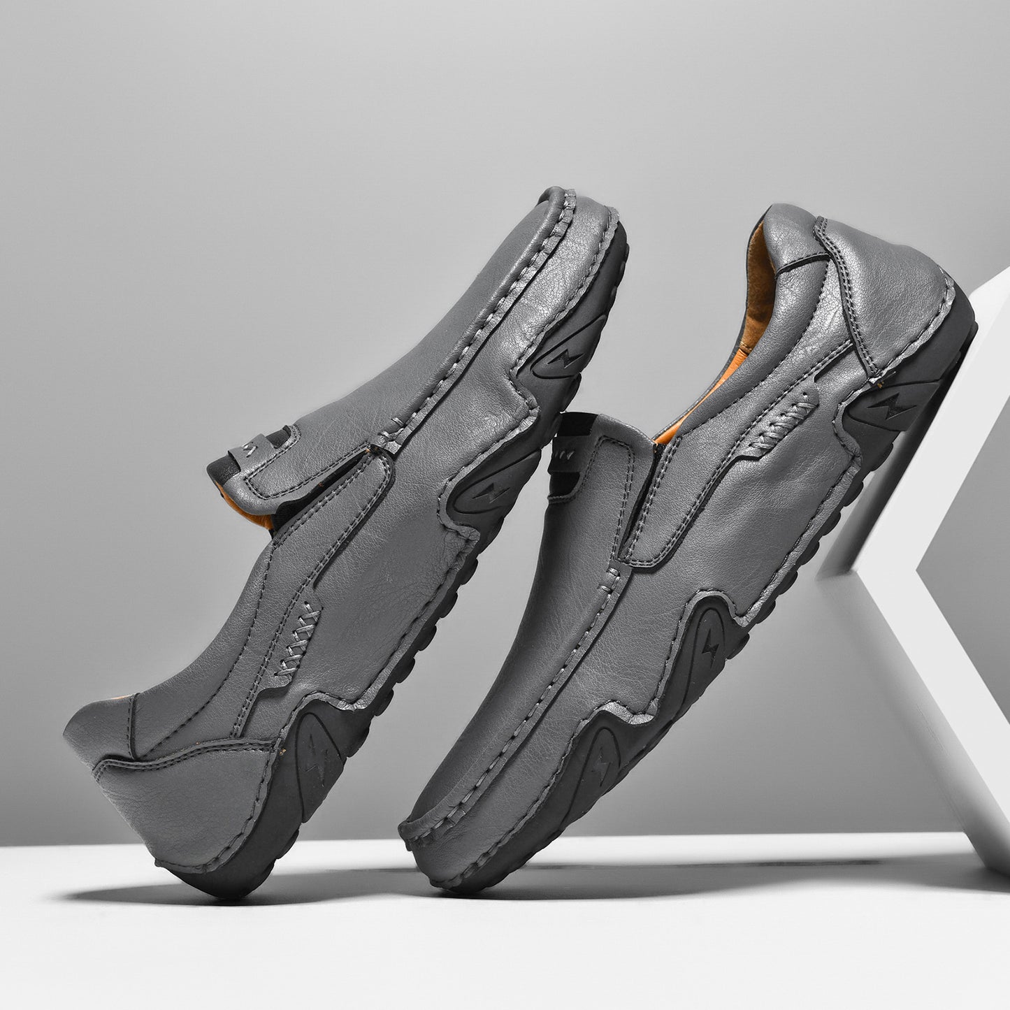 Outdoor Casual Shoes Slip-on Flat Leather Shoes - D&A