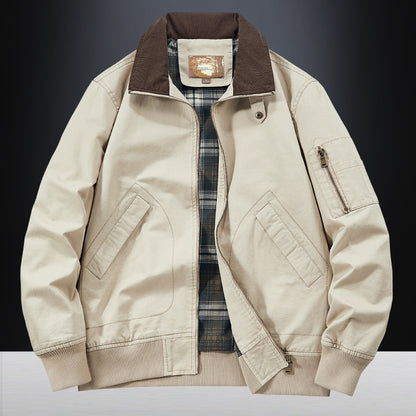 Jacket Baseball Uniform Plus Size New Washed Cotton Flight Jacket - D&A
