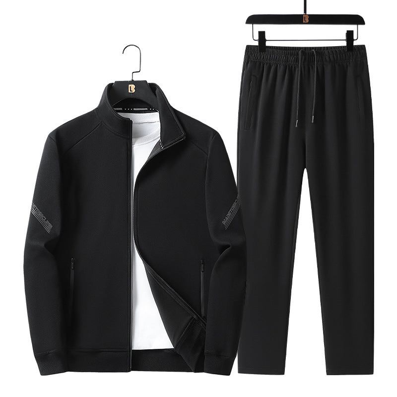Men's Sports And Leisure Suit Plus Size Outdoor Spring And Autumn Black - D&A