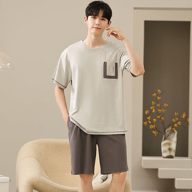 Men's Soft Short Sleeve 2 Casual Plus Size Pajamas Suit - D&A